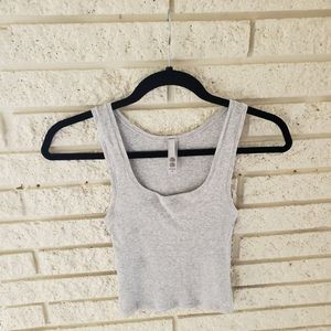 SKIMS Cotton Rib Tank Size M in Light Heather Grey - NWOT